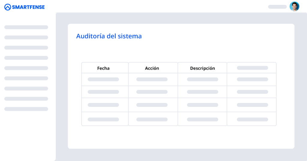 Tabla de auditoría de acciones del sistema