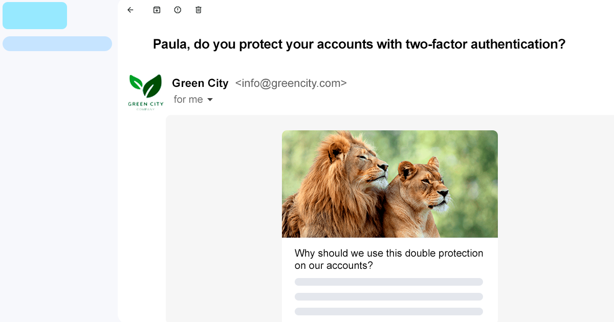 The image represents an open newsletter with cybersecurity awareness content.