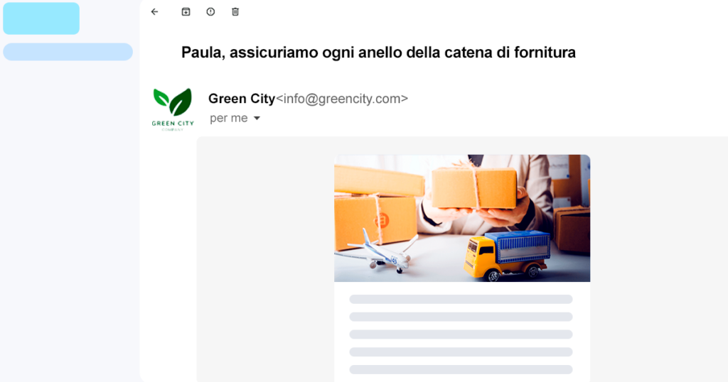 Rappresentazione della newsletter gratuita con oggetto: Paula, mettiamo in sicurezza ogni anello della catena di fornitura.