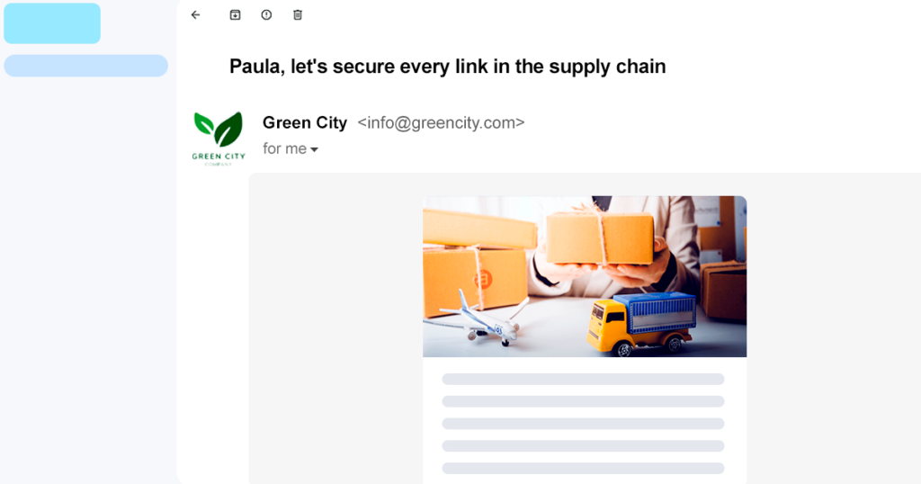 Representation of the free newsletter with the subject: Paula, let's secure every link in the supply chain.