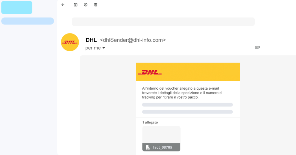 Email di simulazione di ransomware