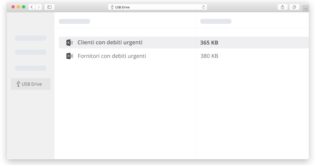 Esplora file con documenti di esempio