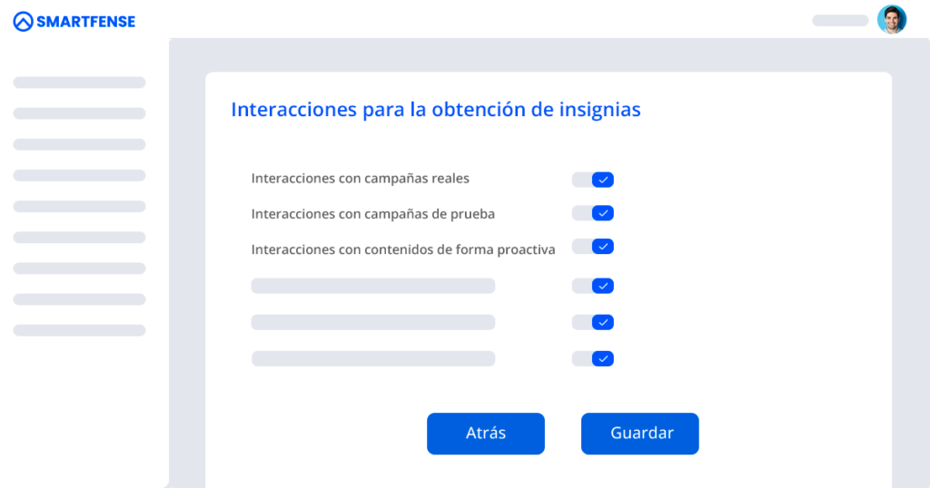 Interacciones para la obtención de insignias de gamificación