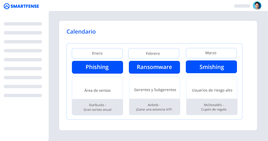 Calendario de simulaciones mensuales