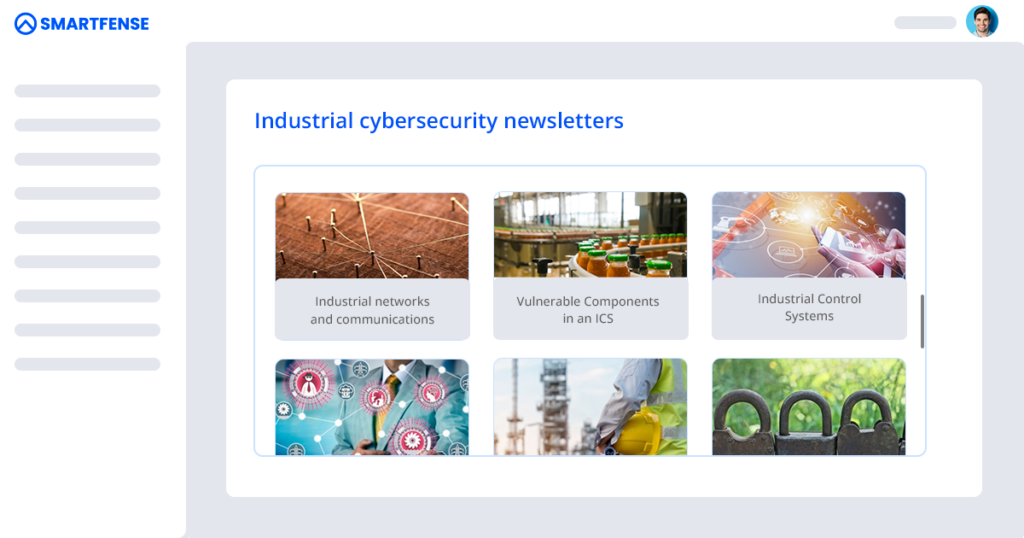 The image represents a gallery of industrial cybersecurity awareness content.