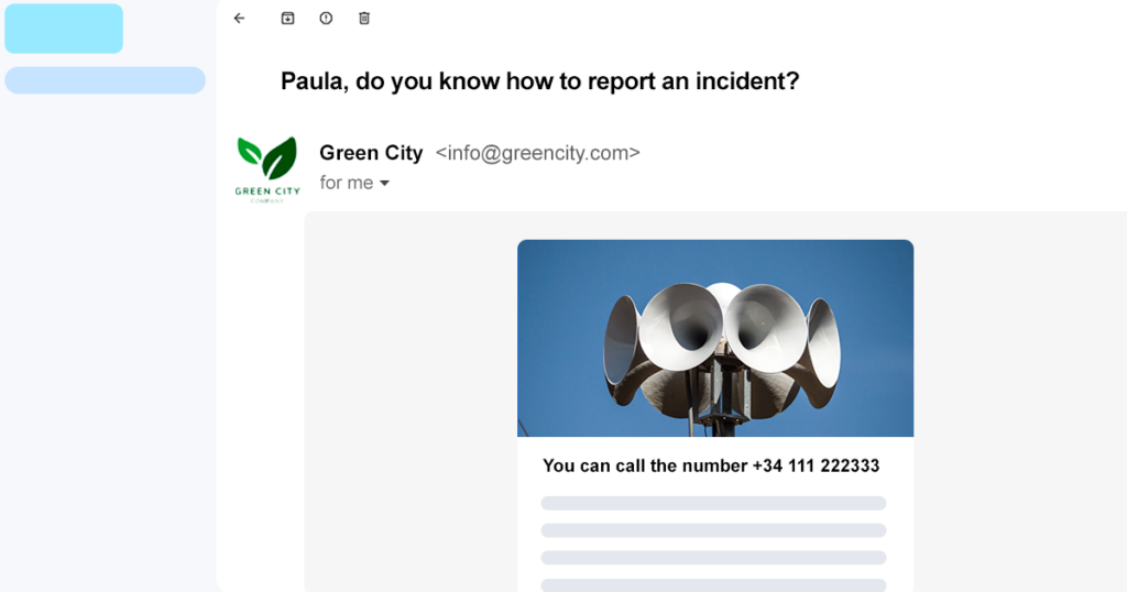 The image represents an incident report newsletter