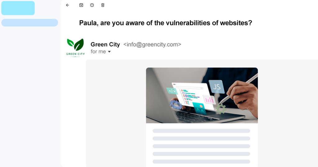 The image represents a newsletter about vulnerabilities on the web.