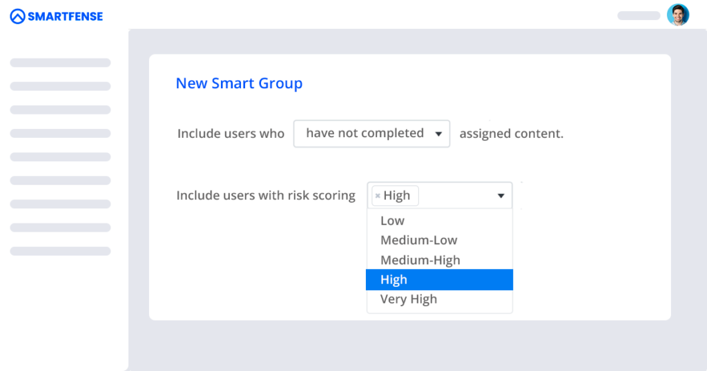 The image represents a platform configuration for creating a new smart group.