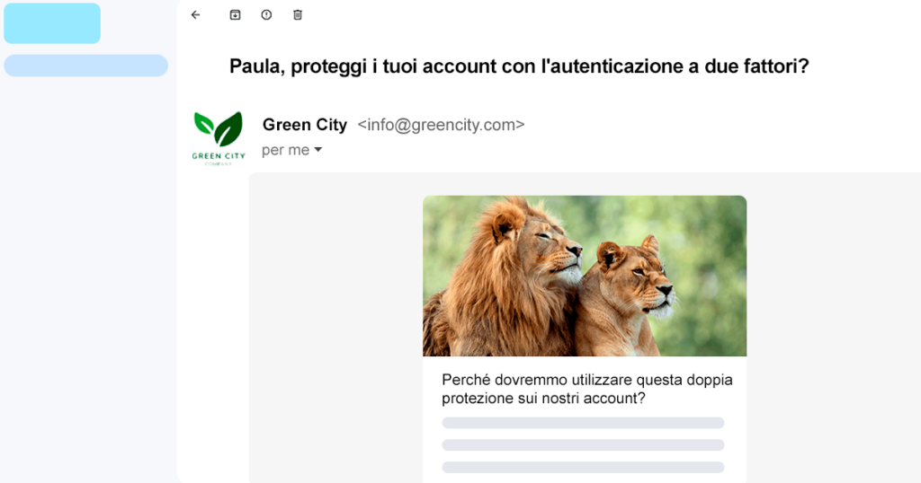 Rappresenta una newsletter sulla sensibilizzazione alla cybersicurezza