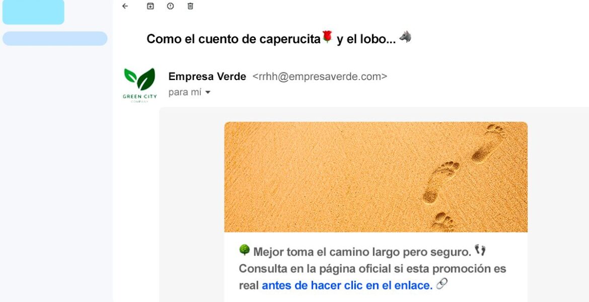 Ejemplo de un nudge enviado mediante correo electrónico