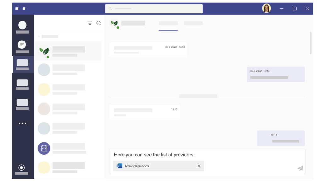 Microsoft Teams interface where an intervention takes place